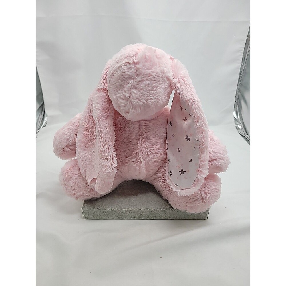 Swankie Blankie Plush Bunny Pink Lop Eared Rabbit White Satin Ears No Face 10"